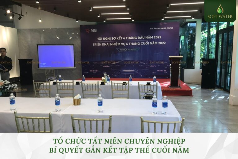 SoftWater mang đến dịch vụ tổ chức tất niên trọn gói, chuyên nghiệp và ấm cúng, giúp doanh nghiệp khép lại năm cũ thật trọn vẹn.